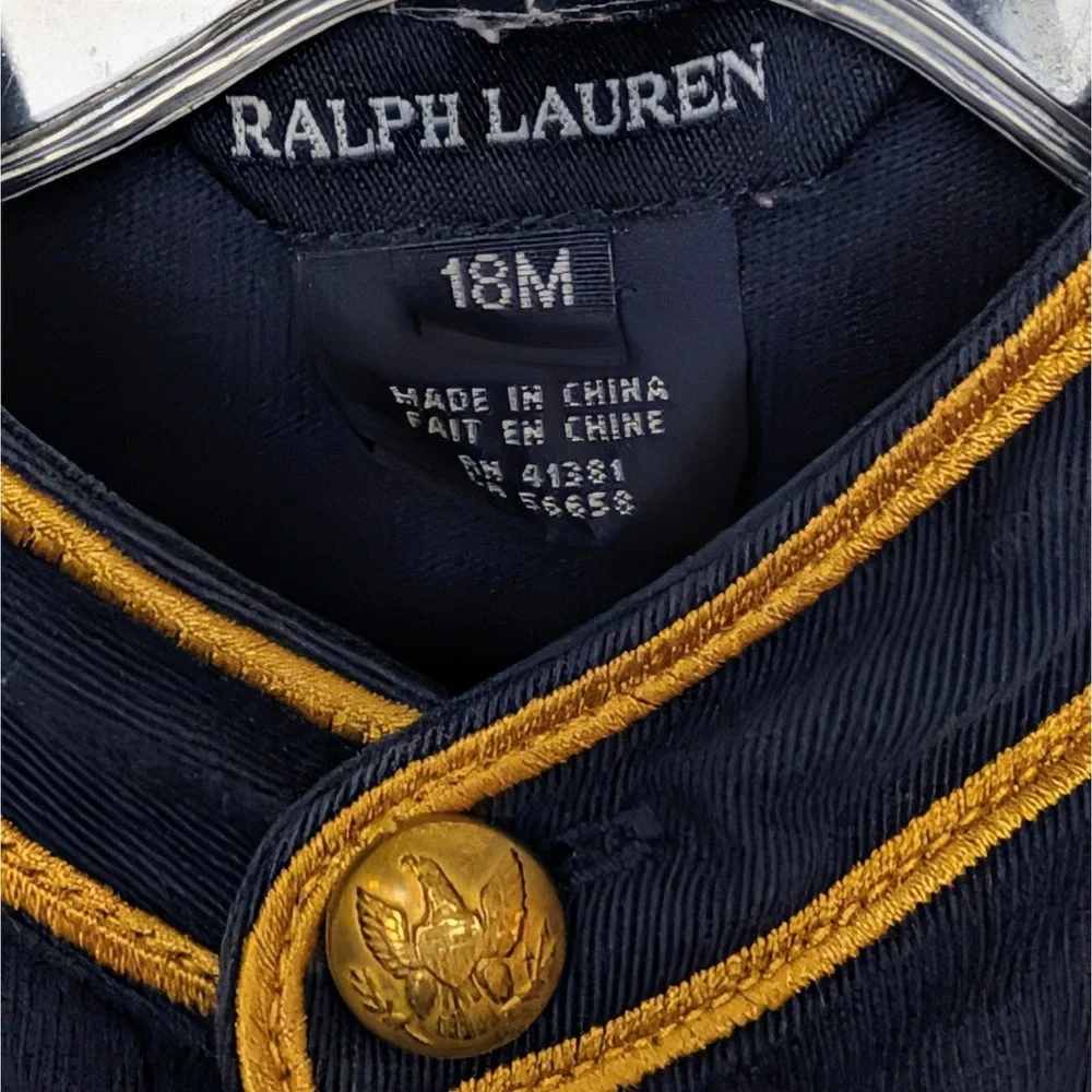 Ralph Lauren Polo Bedford Riding School Collared‎ Ruffle Dress Size 18 Months